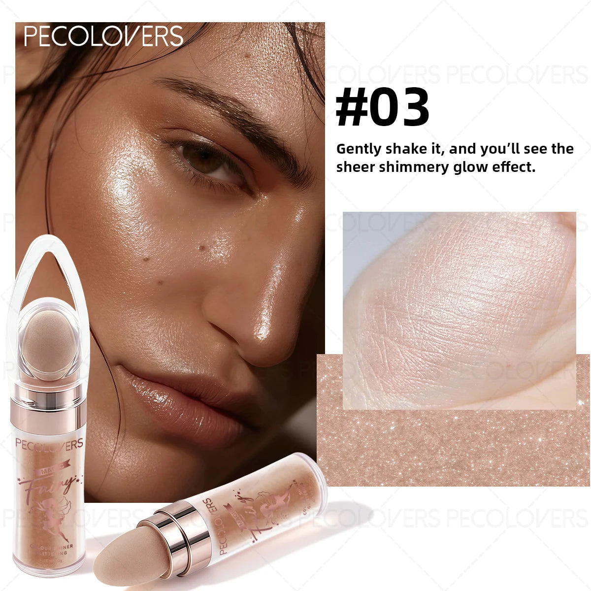 1PC Multifunctional Glitter Powder, Highlighter for Face, Body and Eyes, Brightening Glitter Powder,Suitable for Holiday Makeup Qme 03