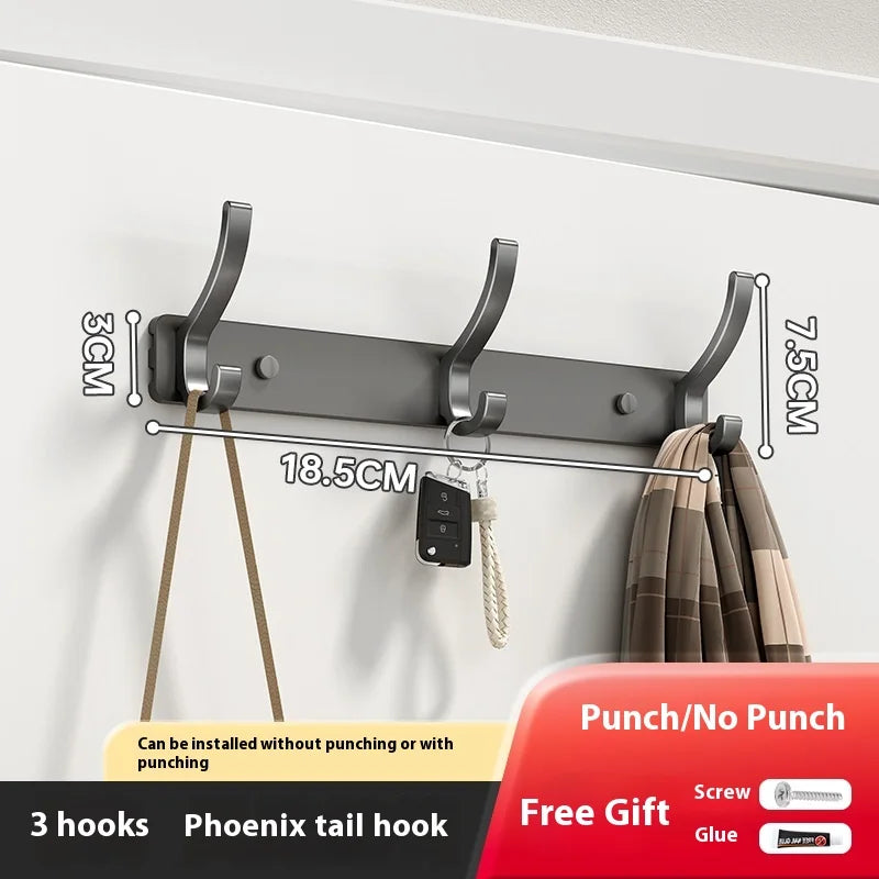 Bathroom Kitchen Accessories Black Robe Hooks Towel Hanger Nail Wall Qme Gray 3 hook