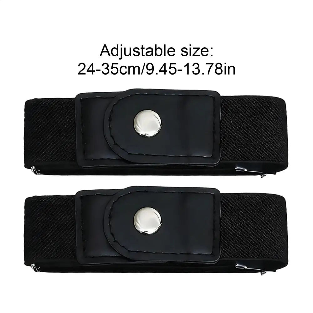 No Buckle Belt Women 1 Pair Elastic Adjustable Strap Buckleless Belt Men for Casual Work Jeans Pants Dresses Golf Waist Qme Black