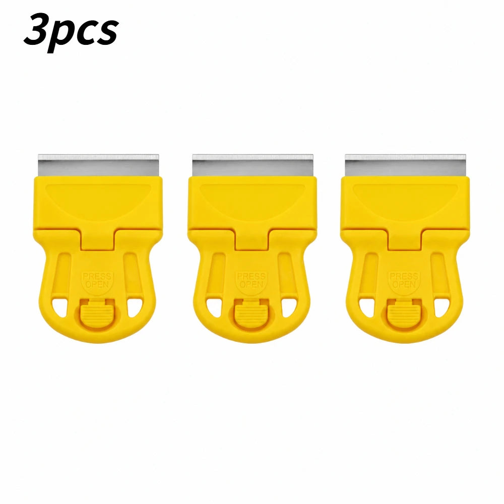 1/3/5Pcs Handheld Scraping Tool Eliminate Old Adhesive Stickers Paint Residues When Removing Car Window Glass Films Qme yellow 3pcs