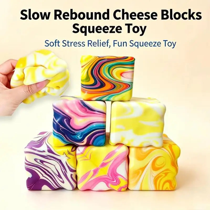 Simulated Cheese Soft Stress Relief Toy Stretchable Rebound Sensory Qme