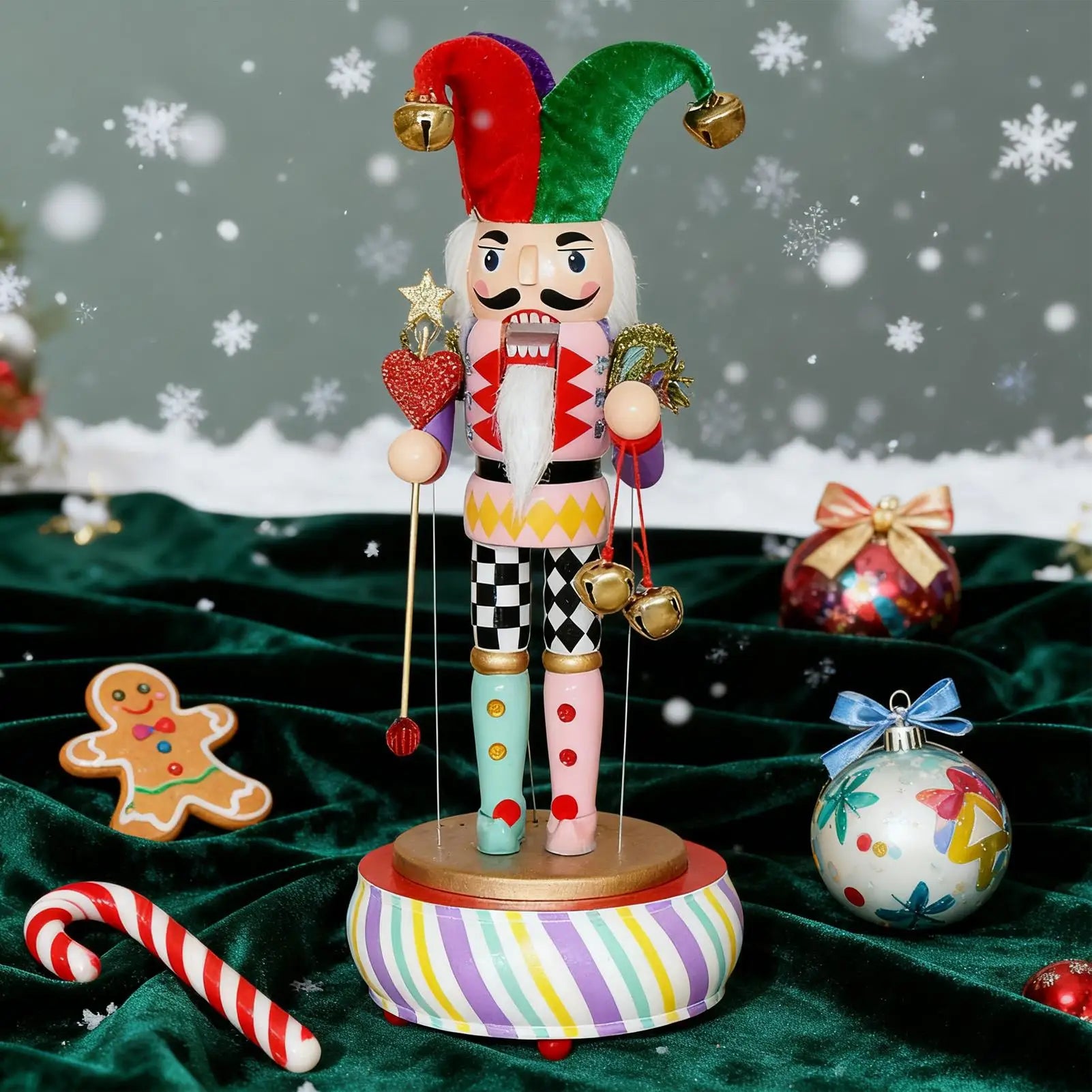 Nutcracker Music Box Christmas Seasonal Decoration Festive Desk Qme