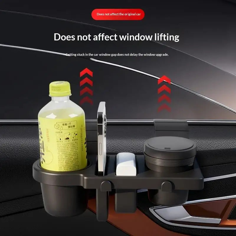 Portable Car Door Cup Holder Window Multifunctional Storage Organizer Qme