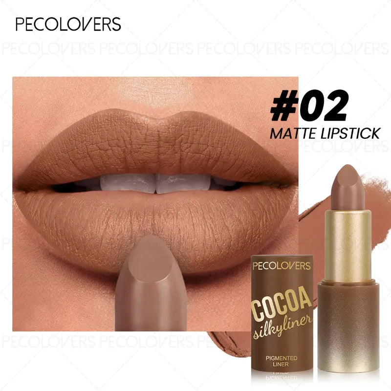 Elegant Lip Makeup Look Reddish Brown Lipstick Velvet Matte Texture Qme 02