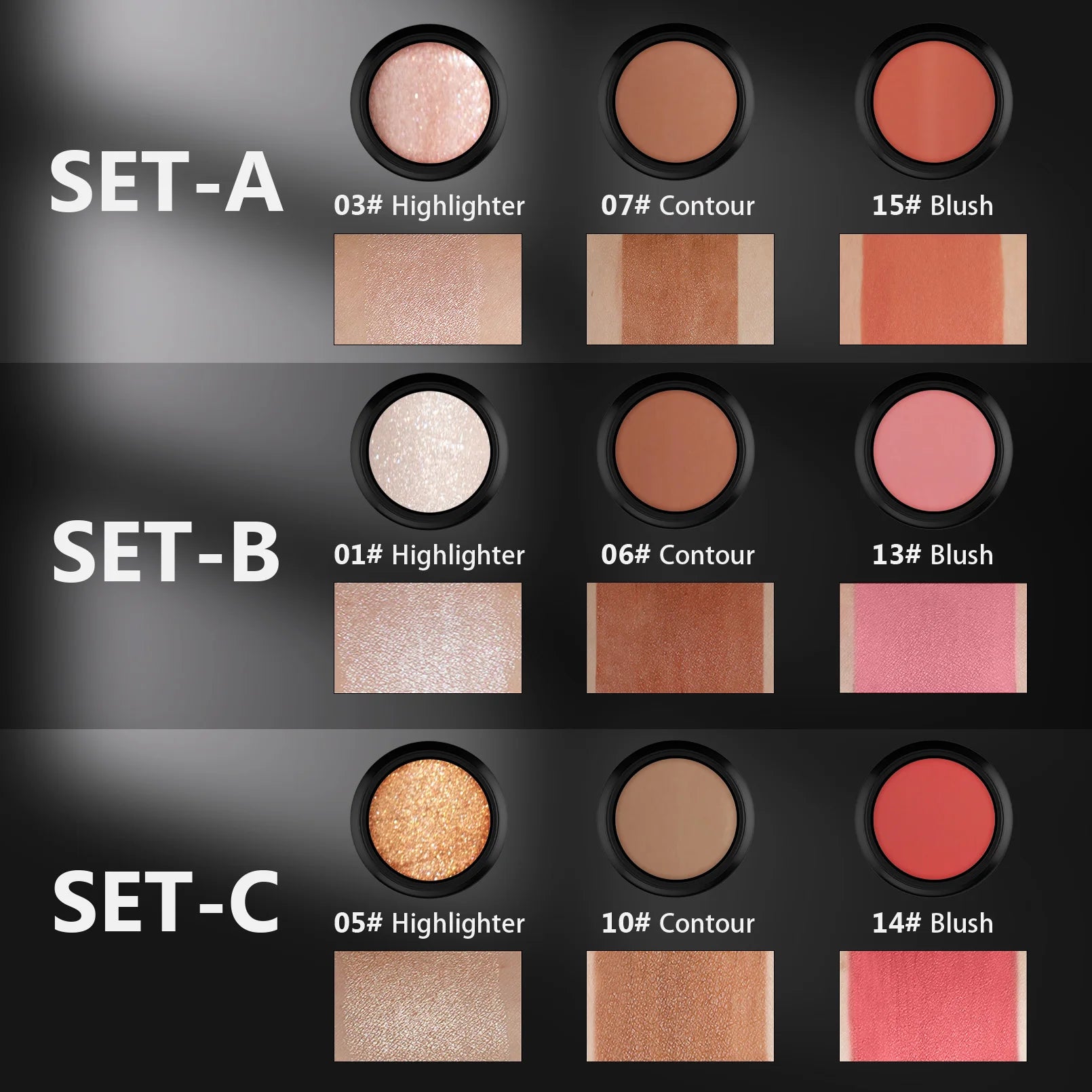 4pcs Contour Stick, Highlighter Stick, Blush Stick 4pcs Cream Contour Kit with Contour Brush, Create Face Contour, Non-greasy Qme