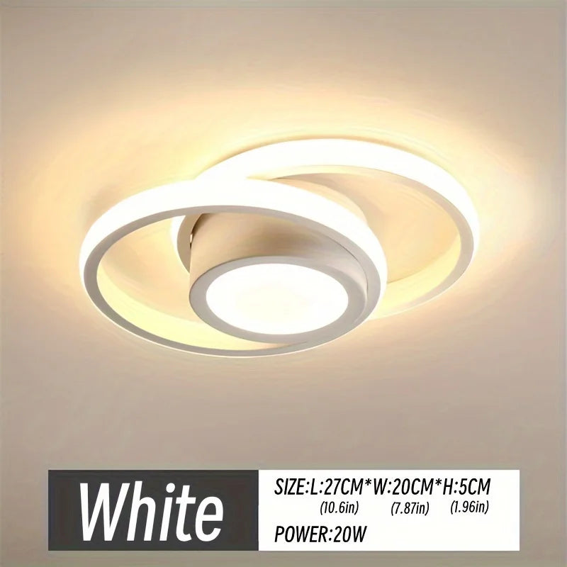 LED Corridor Light Minimalist Modern Small Light Living Room Bedroom Balcony Foyer Light Wardrobe Nordic Creative Ceiling Light Qme 2081-1White