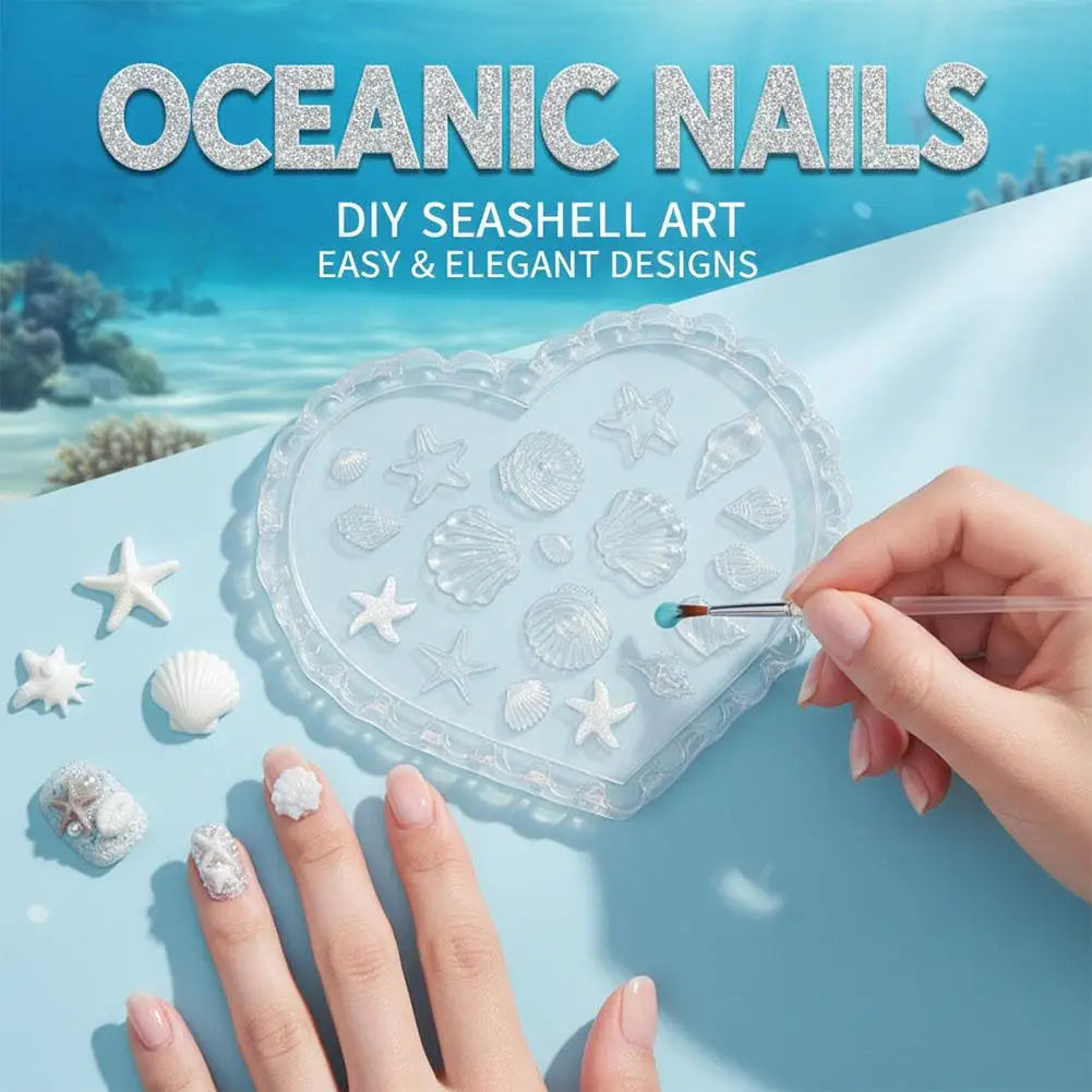 Marine Animals Design Nail Art Molds DIY 3D Summer Silicone Qme