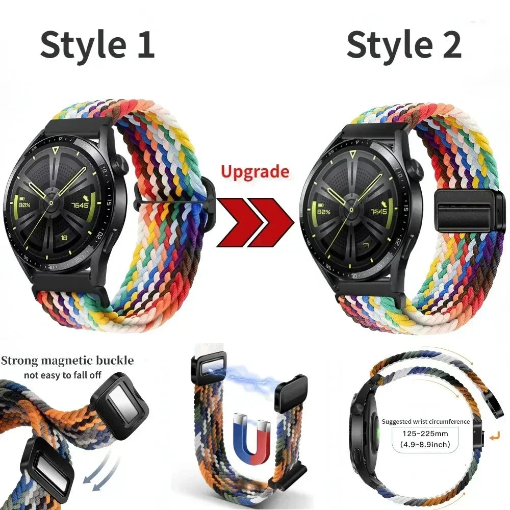 20mm 22mm nylon strap For Huawei watch 4/GT4/2/3 Pro Amazfit GTR 4 Magnetic breathable watchbands For Samsung Galaxy watch 6 5 4 Qme