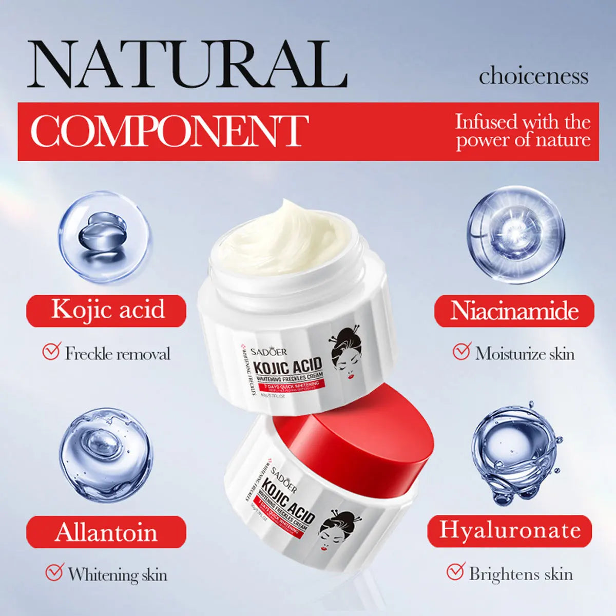 Kojic Acid Whitening&spot Removing Cream Moisturizing&brightening Face Qme