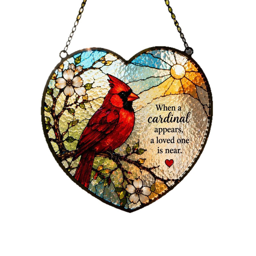 2D Acrylic Stained Glass Suncatcher Pendant Door Window Hanging Decoration with Sympathy Quote Holiday Party Gift Qme
