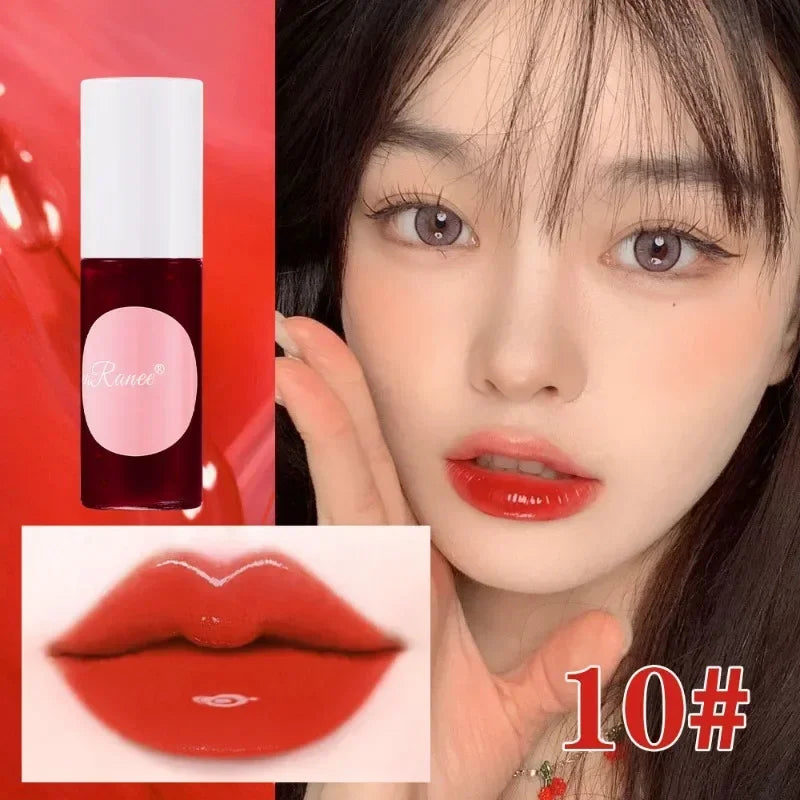 Water Tint Liquid Lip Stain Cherry Juice Lip Gloss Tint Non-stick Lasting Moisturizing Lip Dye Lips Cheek Rouge Water Makeup Qme 10