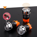 A02F-22Mm Red Flashing High Decibel Waterproof IP65 Buzzer Brass Chrome Plating LED Buzzer Intermittent Flash Qme As Shown DC24V
