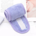 Women Adjustable SPA Facial Headband Soft Toweling Hair Accessories Qme Light purple