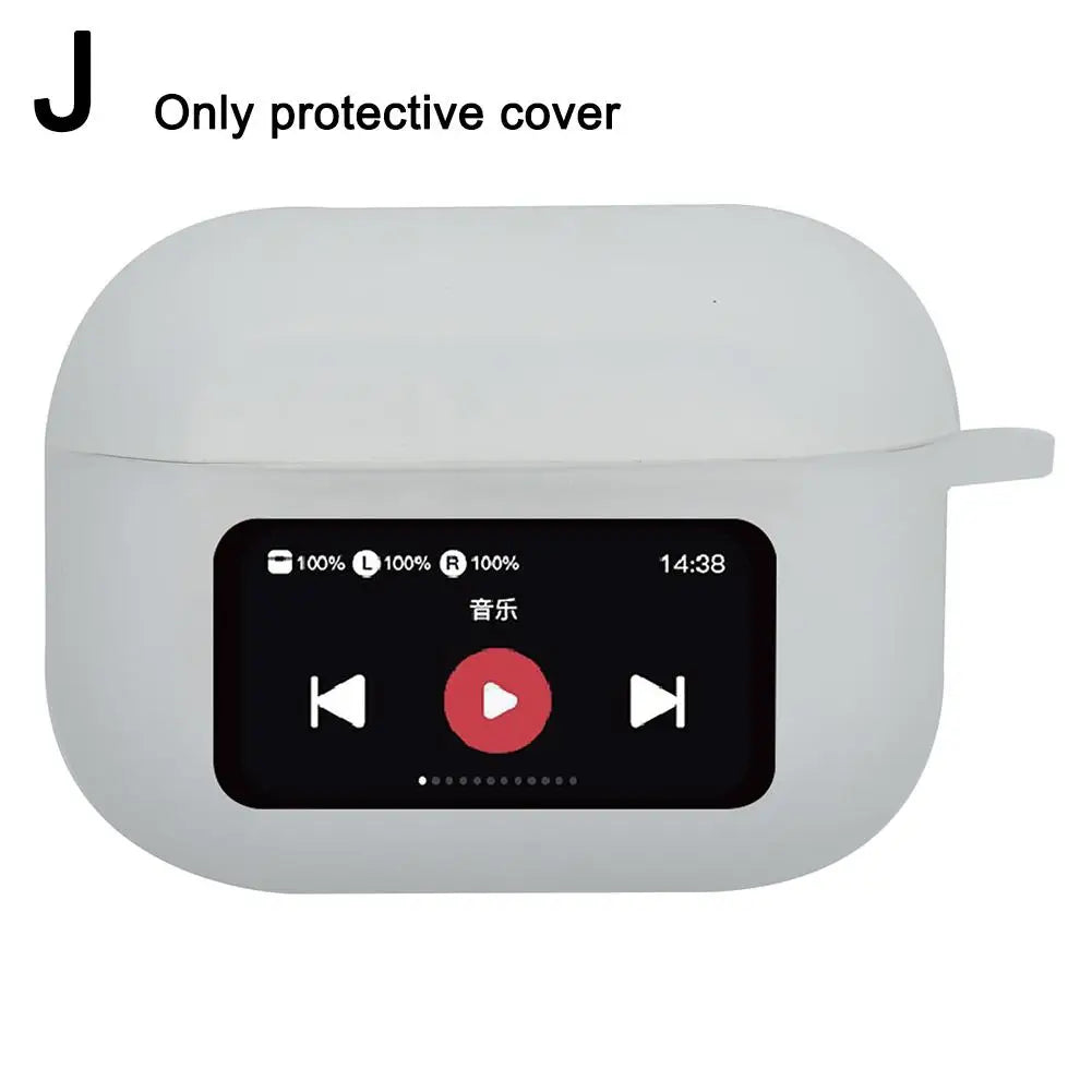 Headphones CASE For AirPods A9 Pro With Screen Corners Shockproof Anti-slip Full Cover Protective Case For AirPods A9 Pro Qme J