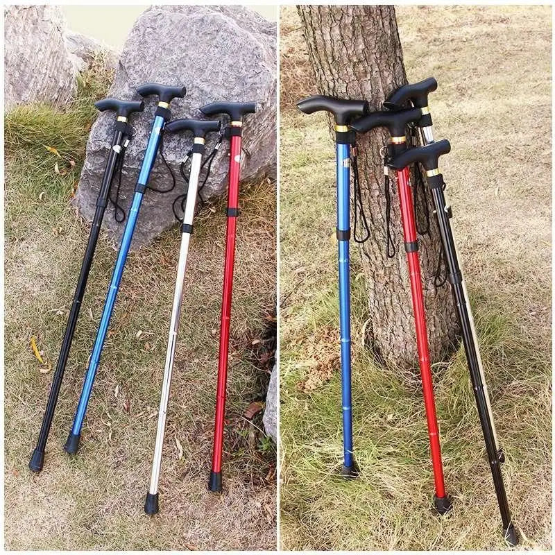 Telescopic Walking Stick Outdoor Hiking Trekking Poles Aluminum Alloy Qme