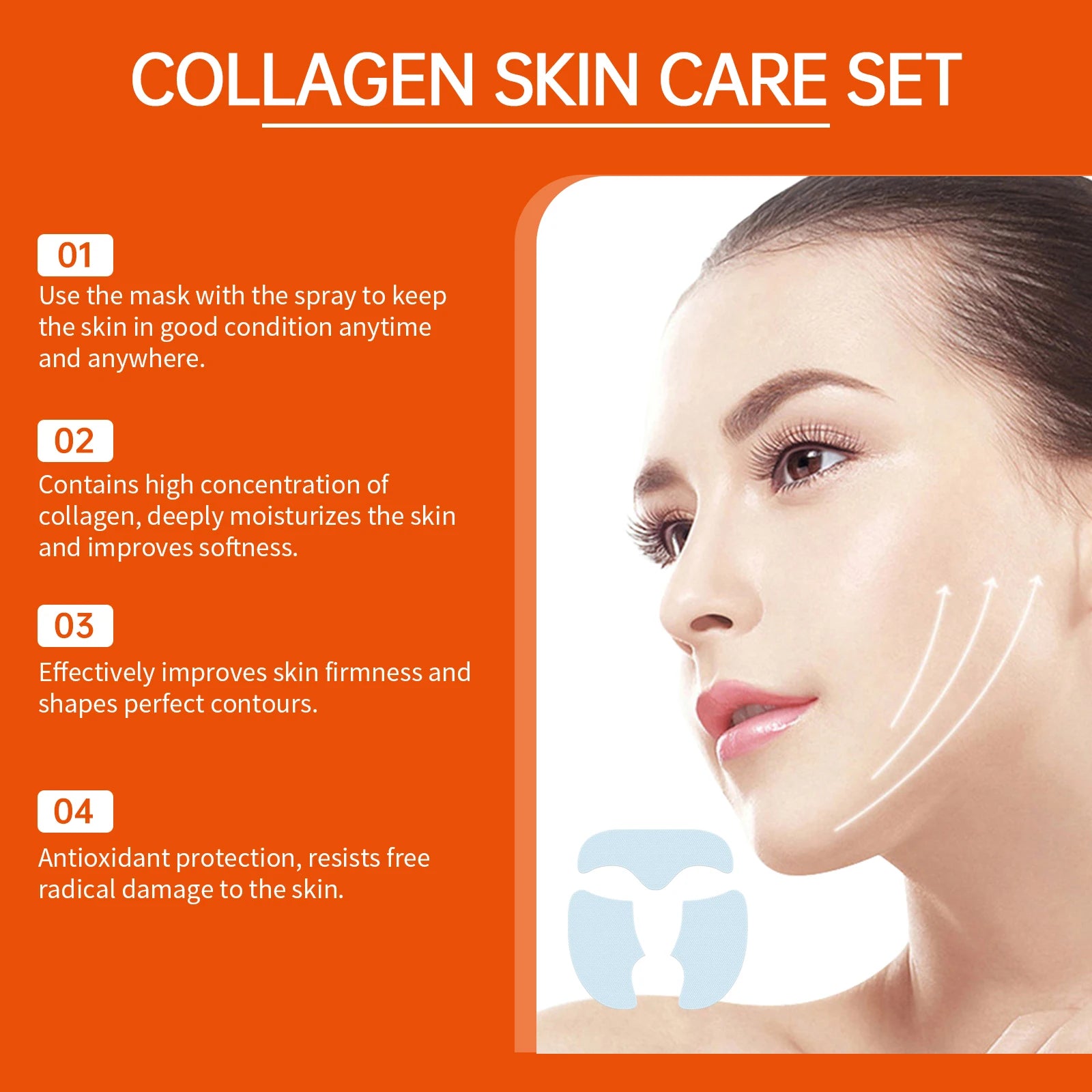 Nano Soluble Collagen Face Mask Serum Spray Set Wrinkle Repair Face Filler Increase Skin Elasticity Brightening Skin Care Set Qme