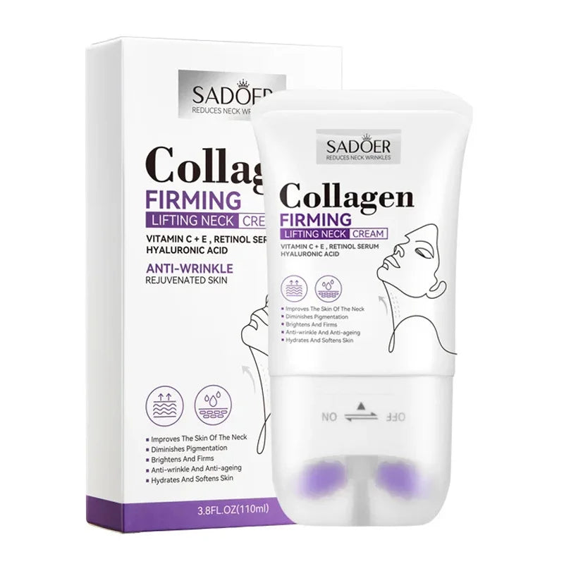 SADOER Collagen Firming Neck Cream Lifting Moisturizing Brightening Message Roller Neck Beauty Cream Necks Skin Care Products Qme Default Title