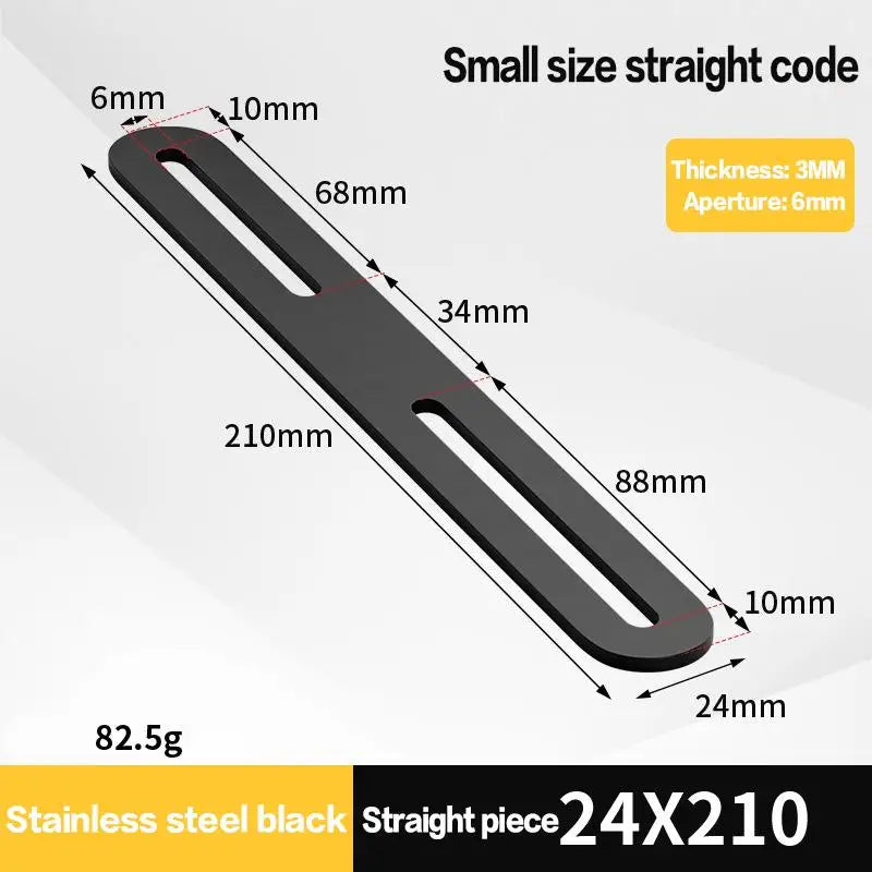Stainless Steel Straight Angle Bracket Black Silver Thickened 180 Qme A5