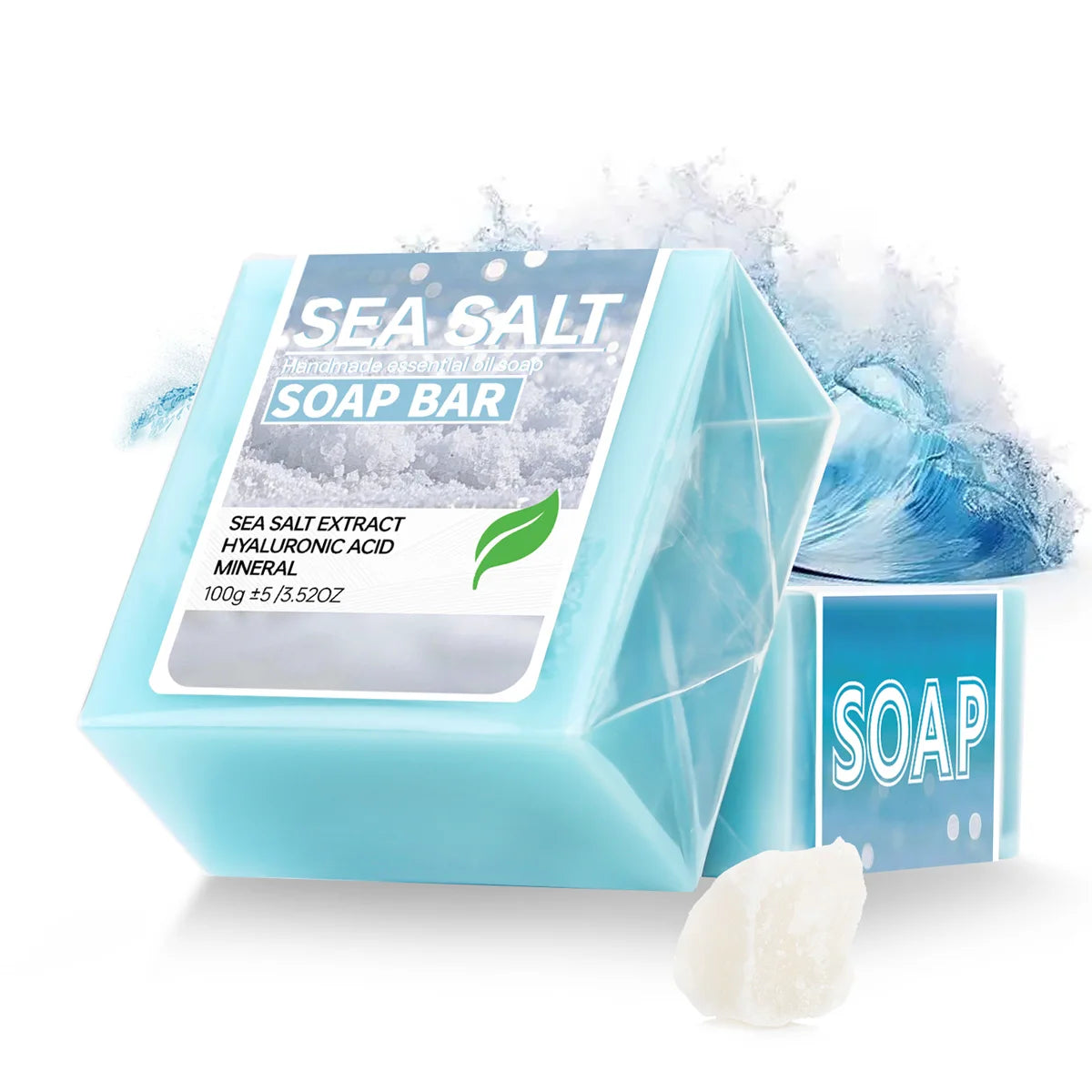 Sea Salt Handmade Essential Oil Soap Hyaluronic Acid Skin Cleansing Qme