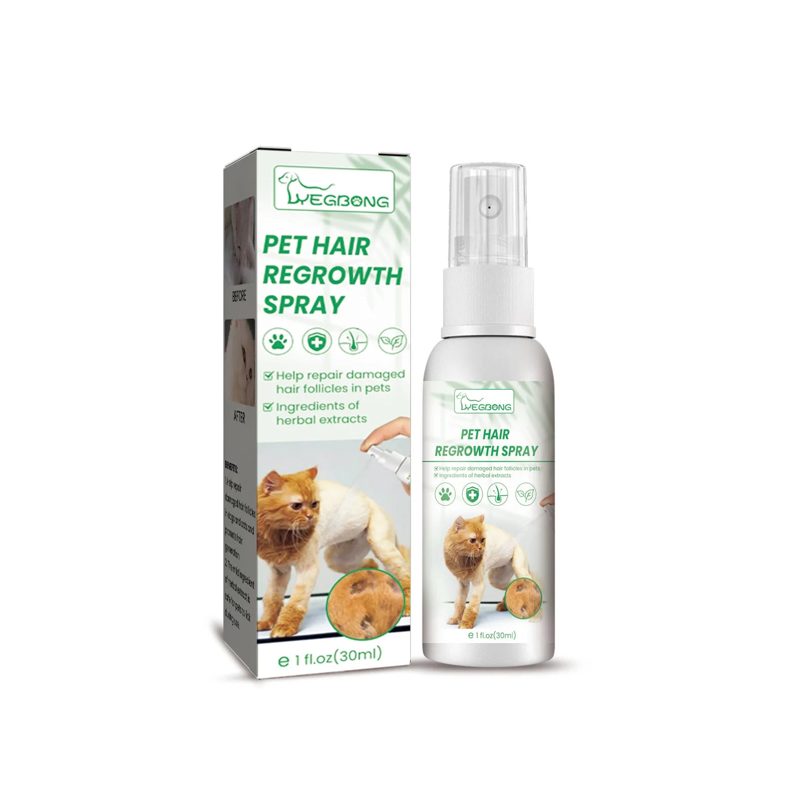 Pet Skin Care Spray Hair Regrowth Itch Relief Mite Removal Deodorization Soothing Anti Flea Lice Insect Killer Pet Moss Spray Qme