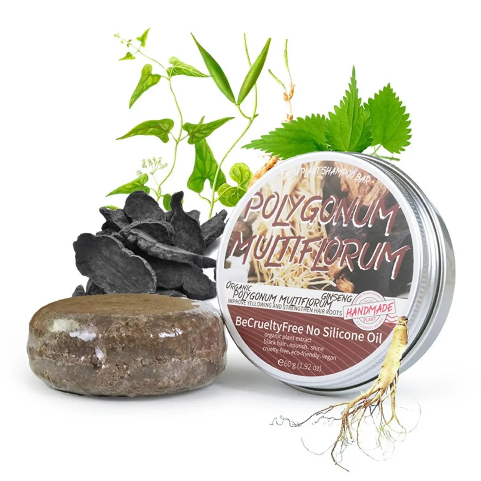 Ginger Polygonum Soap Shampoo Cold Processed Hair Bar Pure Plant Qme multiflorum
