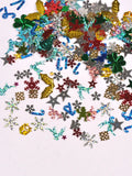 20g 9-27mm Mixed Pattern Snowflakes/Christmas Leaves/Stars PVC Confetti Sequins Table New Year Party Supplies Decoration c3764 Qme mixed