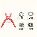 200PCS Stainless Steel Snap and Fastener Pliers Kit - Easy-to-Use DIY Clothing Button Mounting Kit for Safe and Durable Fastenin Qme 200PCS Plastic clamp