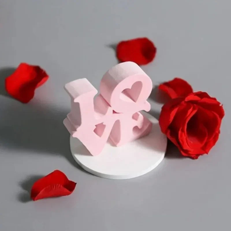 1Pc Love English Letters Aromatherapy Wax Pendant Silicone Molds DIY Gypsum Plaster Silicon Mould For Car Decoration Valentine Qme
