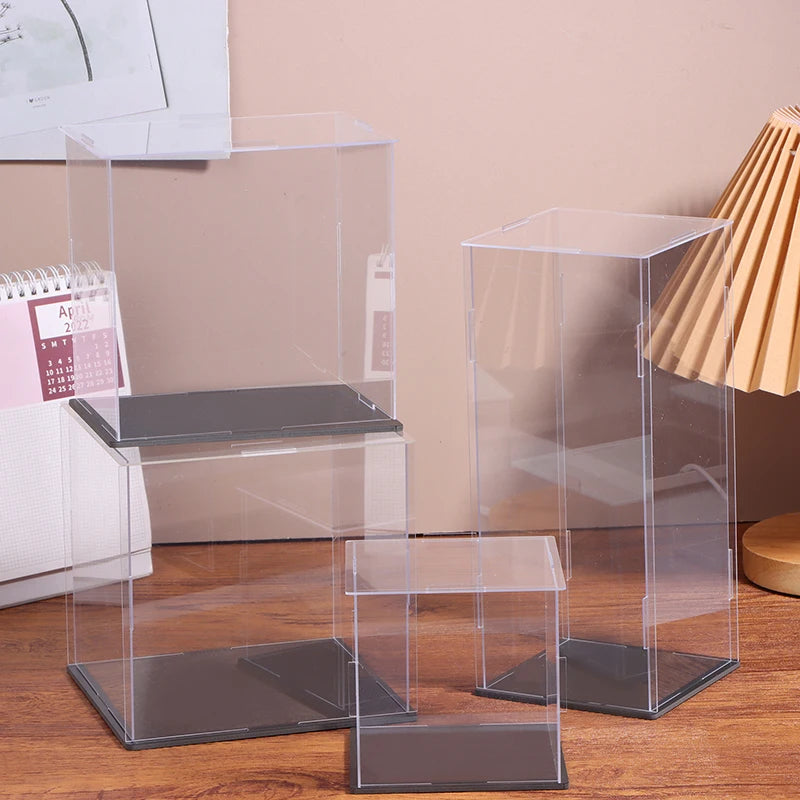 1Pc Transparent Acrylic Display Box Storage Dustproof Protection Display Cabinet Box For Dolls/Toys/Collectibles 22 Sizes Qme