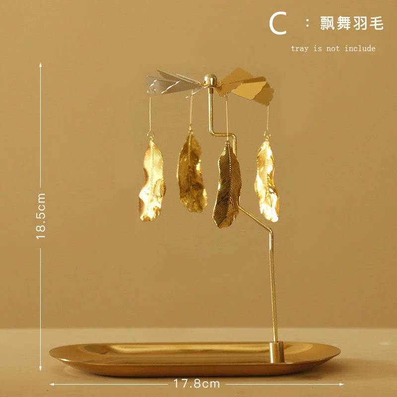 Tray Rotating Candlestick Scented Candle Romantic Walk Horse Lamp European Windmill Creative Swing Birthday Wedding Gift Qme C Excluding tray