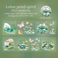 200cm/Roll Summer Lotus Pond PET Tape Cute Literary INS Style Journal Handbook Tapes Creative DIY Scrapbook Collage Stationery Qme B1 50mmx200cm