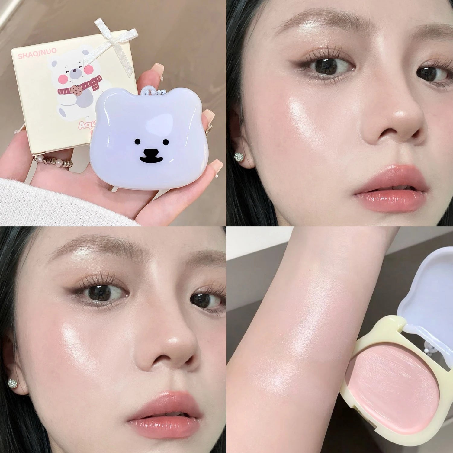 Watery Blush Cream SHAQINUO Moisturizing Jelly Glow Rouge Korean Qme N.1011-1