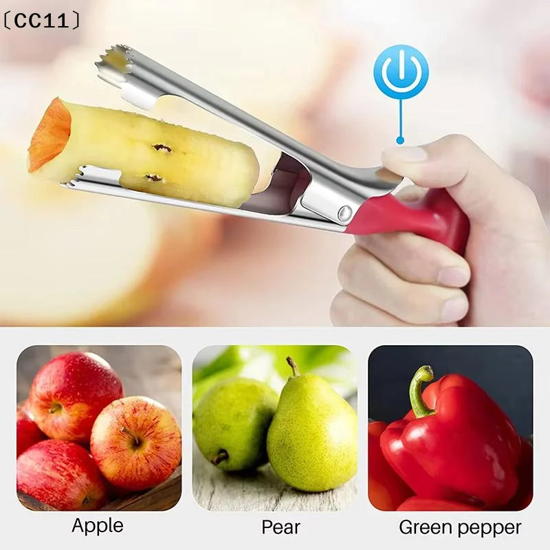 Stainless Steel Fruit Corer Serrated Edge Nonslip Handle Home Kitchen Qme