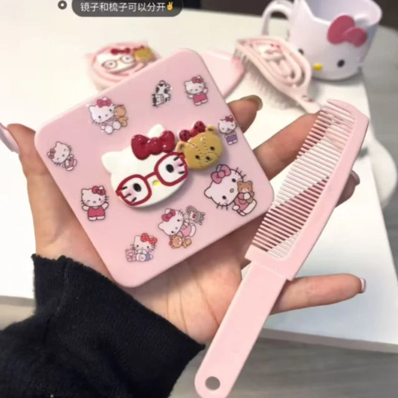 Hello Kitty High-Style Volumizing Air-Cushion Brush Openwork Ribbed Brush Massage Air-Cushion Brush Straightening Kit Qme
