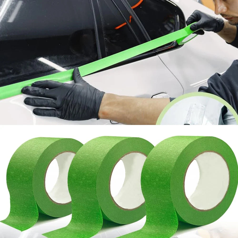 8 Rolls Green Painters Tape 2cm Wide Medium Adhesive Masking Tape Residue-Free Wall Trim Tape for Painting DIY Crafting Decor Qme
