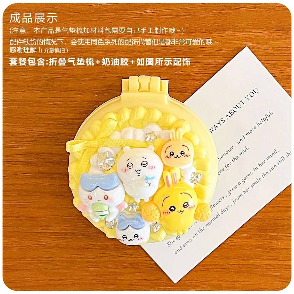 Hello Kitty Kuromi DIY Cream-colored Air-cushion Comb Materials