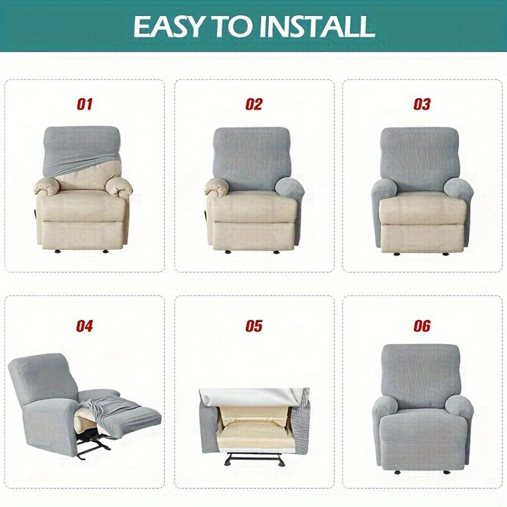 Minimalist Style Milk Silk Chair Cover, Fully Wrapped Elastic High-End Sofa Cover, Sofa Cover, Single Recliner, Massage Chair Qme
