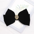 Black Velvet Bow Hairpin Elegant Fabric Roses Hair Clips Girls Women Qme A1