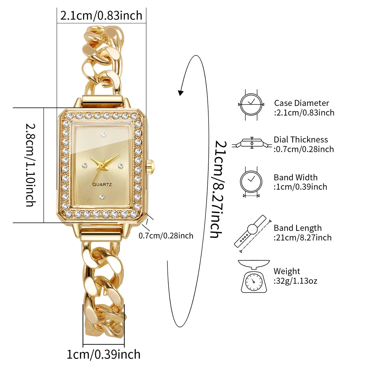 Elegant Rectangle Women Quartz Watch Fashion Bracelet Strap Ladies Wristwatch Reloj Mujer Girls Clock Gift(Without Box) Qme