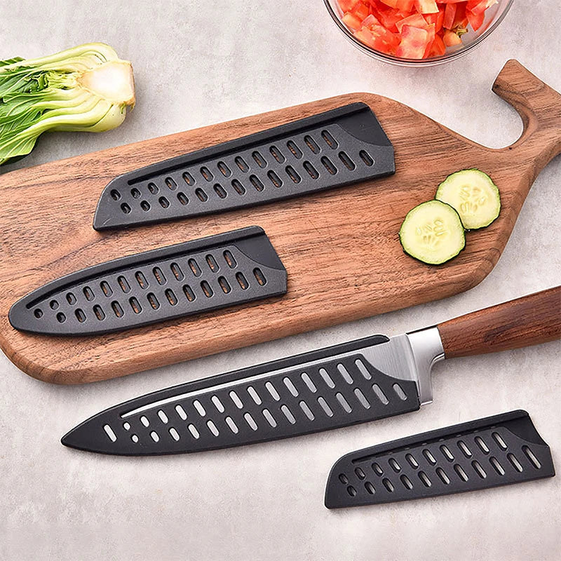 Kitchen Knife Sheath Black Plastic Knife Covers Knife Blade Protector Cover Edge Guards Case Boning Fruit Bread Chef Knife Tool. Qme
