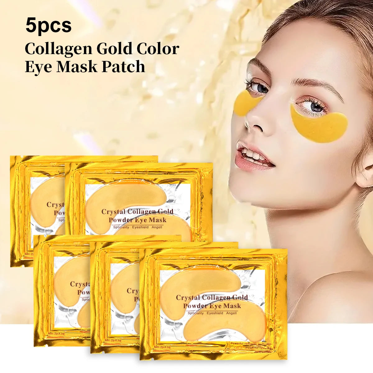 24K Gold Collagen Crystal Eye Mask Area Contains Retinol Arbutin Qme