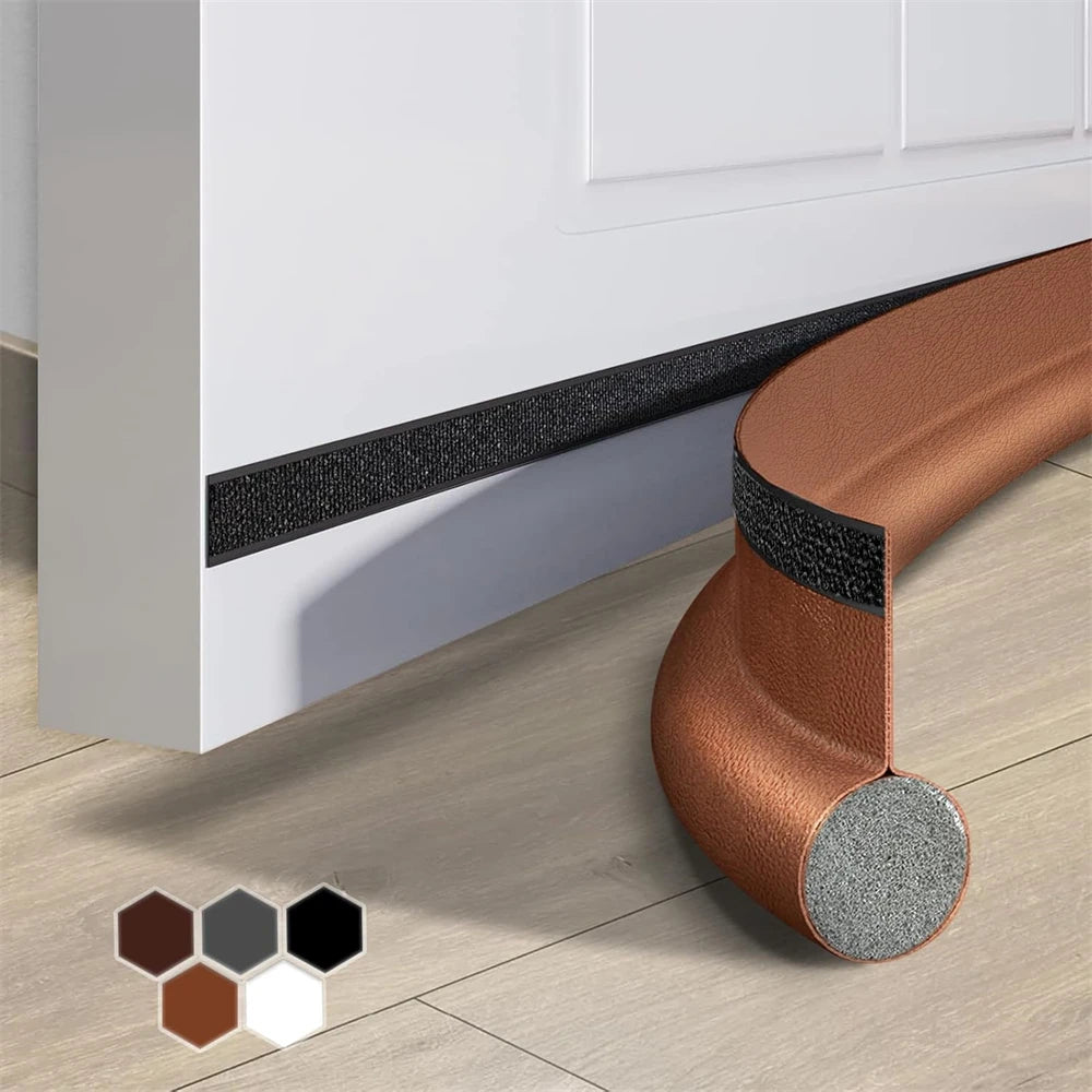 1-4pcs Flexible Door Seal Strip Soundproof Windproof Cuttable Anti-cold Washable Door Gap Weatherstrip Self Adhesive Strip Qme Single brown 4pcs