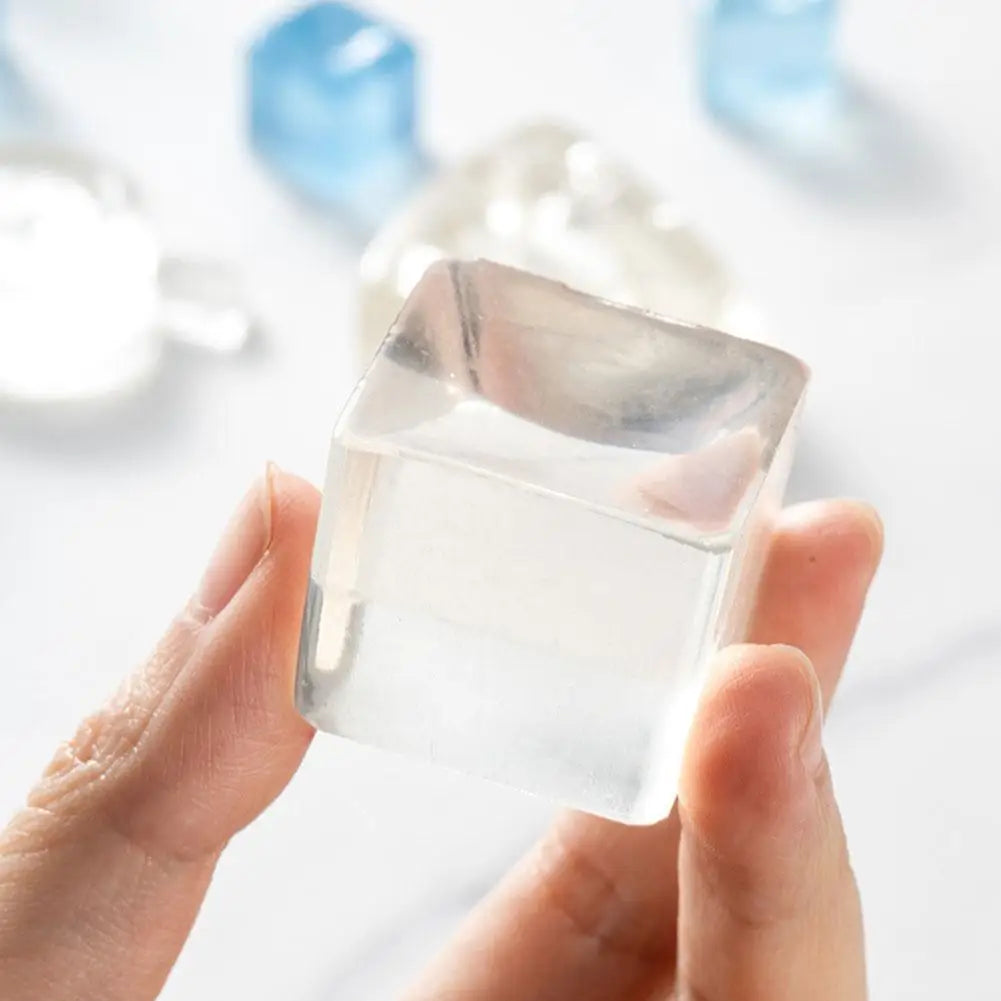Squeeze Toy Ice Clear Cubes Squishy Toys Fidget Block Stress Ball Qme