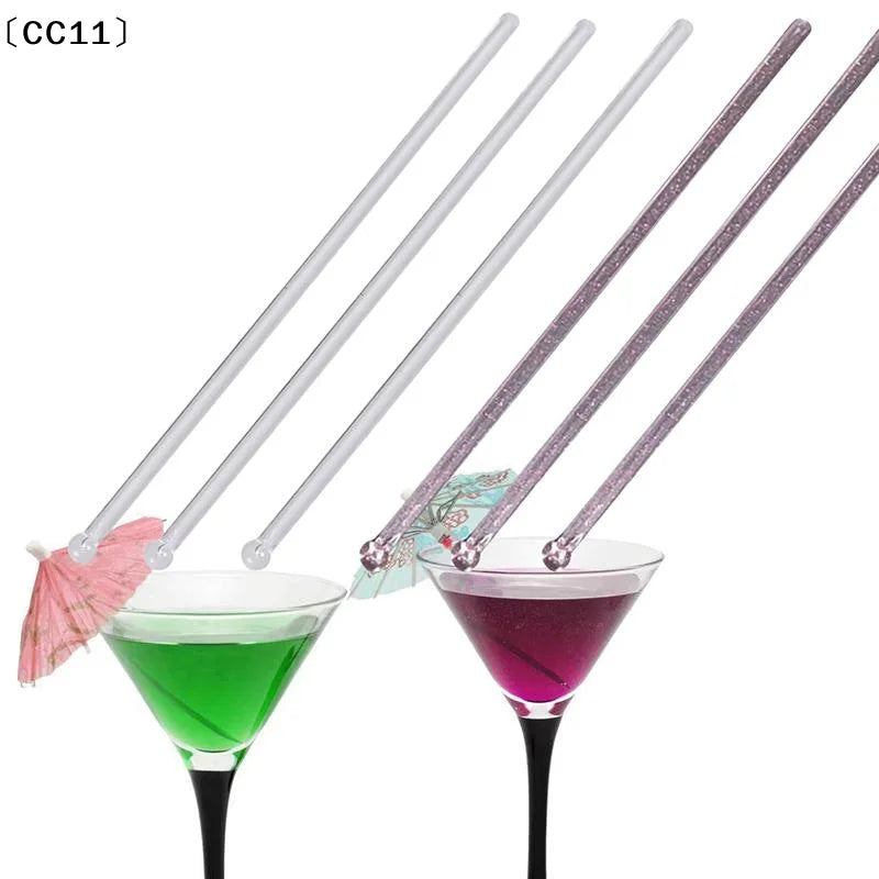 Transparent Cocktail Drink Bar Muddler Round Head Plastic Stirring Qme