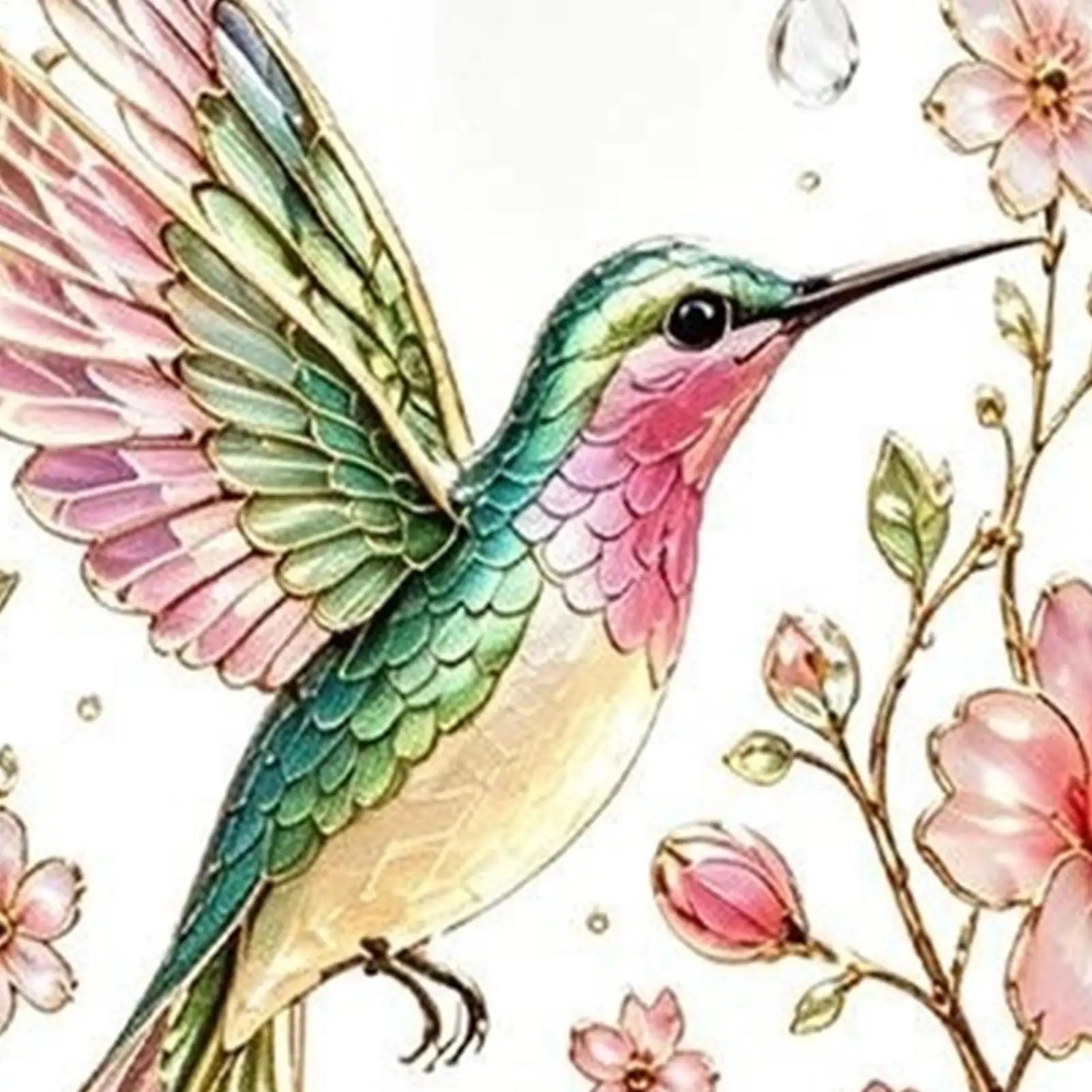 Flower Coffee Mug Decorative Vintage Hummingbird Wildflower Drinkware Qme