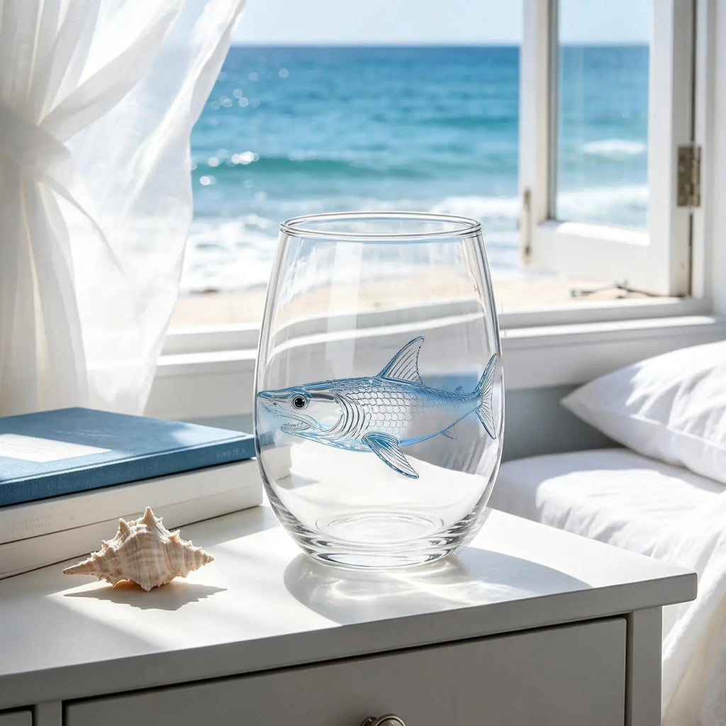 Wine Glasses Stemless Animal Print Water Cup Transparent Sea Bar Home Qme