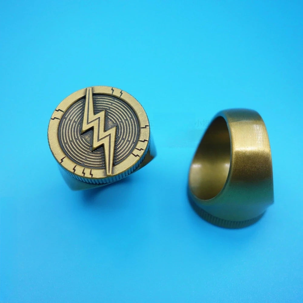 Lightning Metal Ring Cosplay Movie Superhero Adult Unisex Fashion Cool Popular Jewelry Halloween Finger Accessory Prop Qme