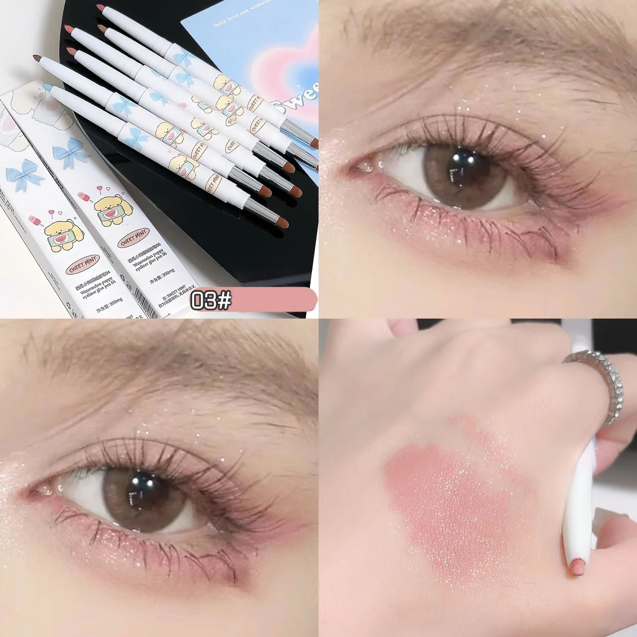 Silky Eye Liner Pencil Lying Silkworm Shadow Pen Natural Matte Green Pink Eyeliner Gel Easy To Color Waterproof Eye Make Up Tool Qme 03