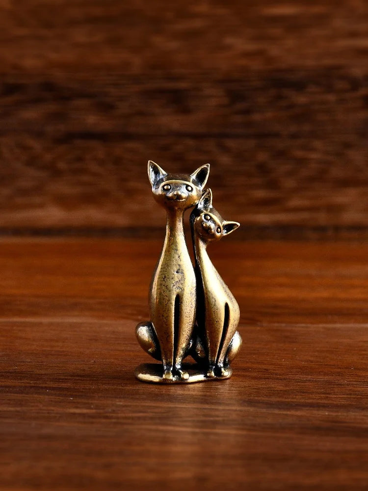 Home Desktop Living Room Office Small Ornament Crafts Brass Double Qme