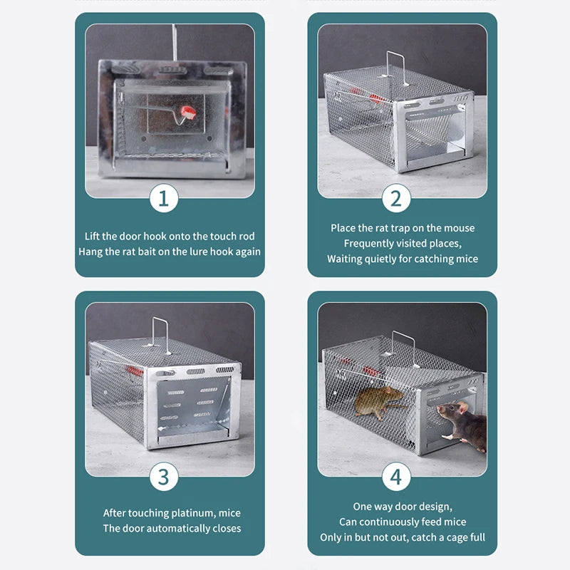 Rat Can Fit Mice Rodent Catcher Trap Cage Multi-catch Mouse Pest Qme